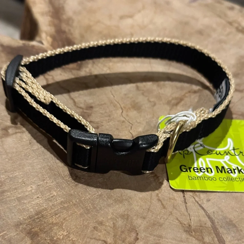 UP COUNTRY dogs Green Market Bamboo Collection Two Collars and Two Leashes